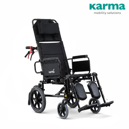 Karma KM-5000 Reclining Transport Wheelchair (18" Seat)