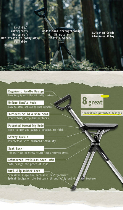 Ta-Da® Chair Series 2 Walking Seat Stick