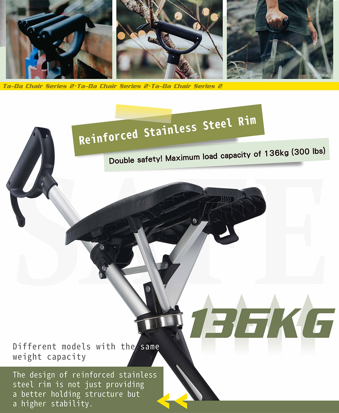Ta-Da® Chair Series 2 Walking Seat Stick