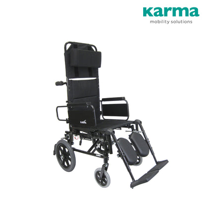 Karma KM-5000 Reclining Transport Wheelchair (17" Seat)