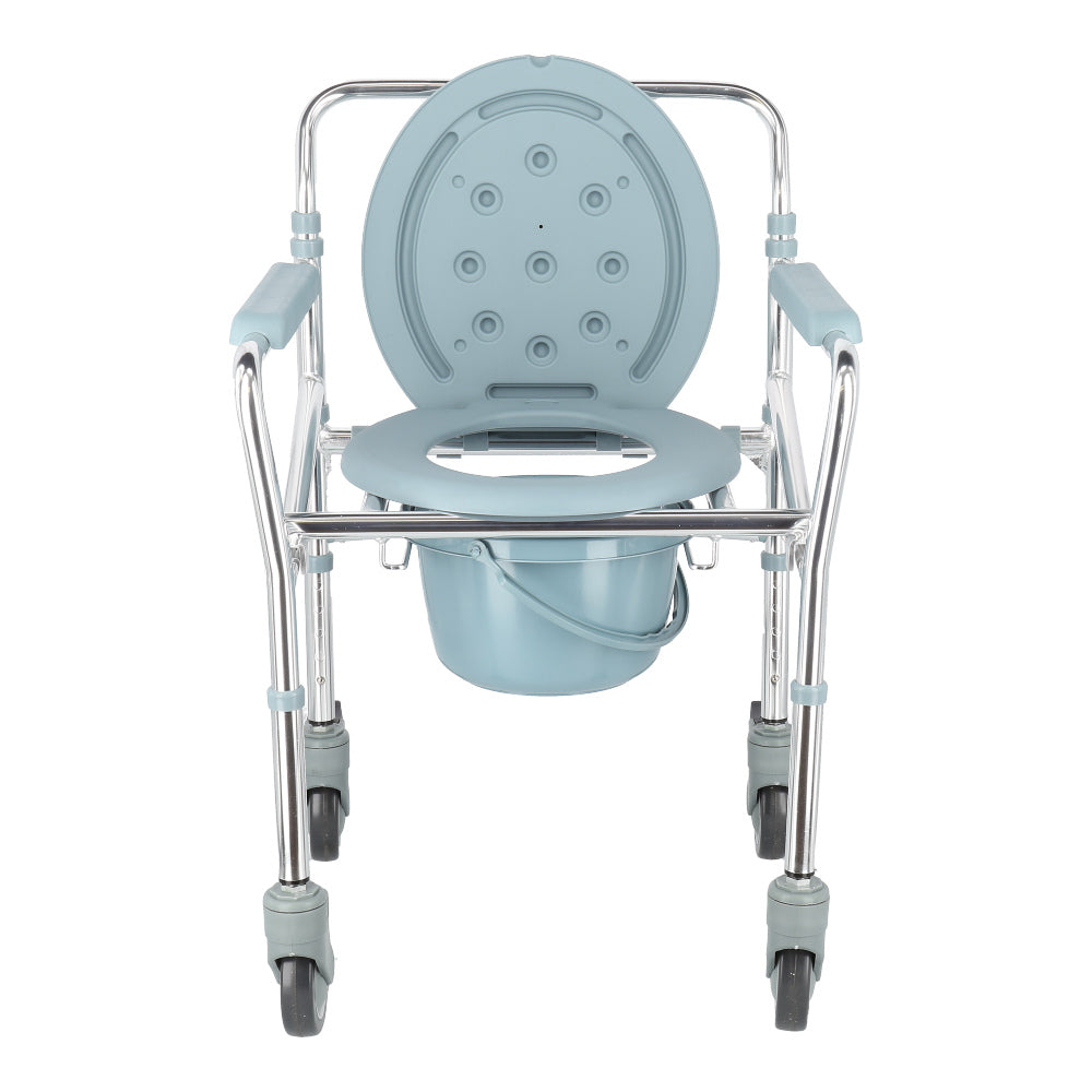 Lifeplus Aluminium Foldable Adjustable Mobile Commode KY696