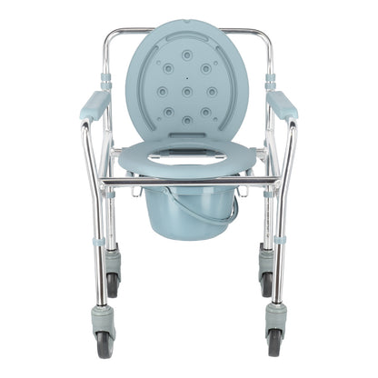 Lifeplus Aluminium Foldable Adjustable Mobile Commode KY696