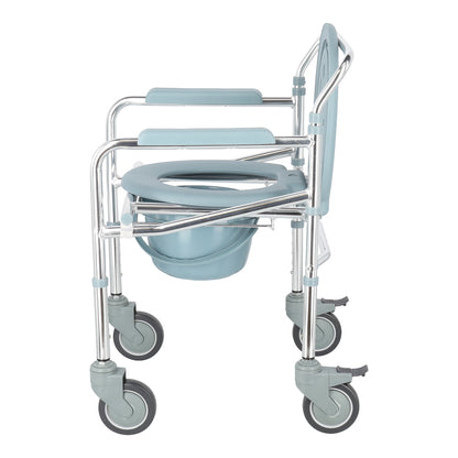 Lifeplus Aluminium Foldable Adjustable Mobile Commode KY696