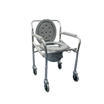 Lifeplus Aluminium Foldable Adjustable Mobile Commode KY696